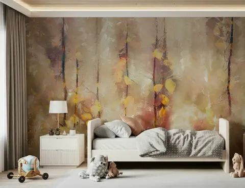 Textured Abstract Forest Wall Mural