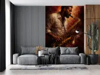 Passionate Jazz Saxophonist Performance Wall Mural