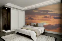 Expansive Golden Hour Cloudscape Wall Mural