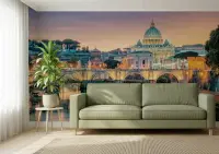 Rome Riverfront Sunset Wall Mural