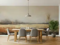 Textured Golden Marsh Landscape Wall Mural