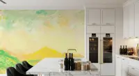 Golden Meadow Impressionist Abstract Wall Mural
