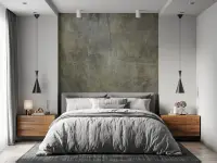 Earthy Ochre Grey Patina Industrial Wallpaper Mural