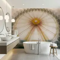 Dynamic Ferris Wheel Cityscape Wall Mural