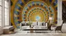 Vibrant Architectural Spiral Building Wall Mural 4