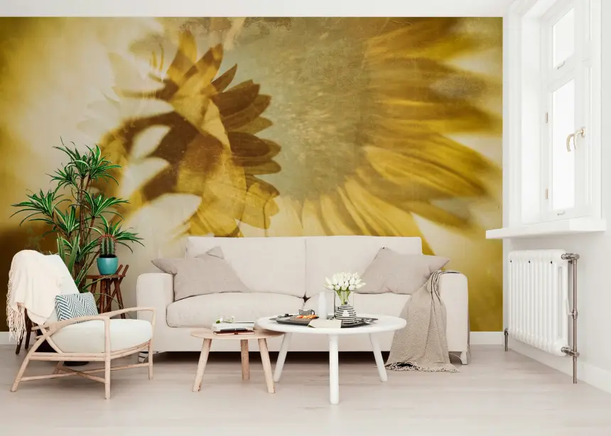 Golden Sunflower Dreams Wall Mural -2272542