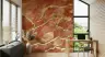 Abstract Gold Veins Burnt Sienna Fluid Art Wallpaper 2