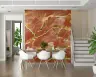 Abstract Gold Veins Burnt Sienna Fluid Art Wallpaper 3