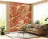 Abstract Gold Veins Burnt Sienna Fluid Art Wallpaper 1