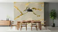 Elegant Gold Marble Effect Abstract Wallpaper