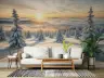 Golden Glow Winter Forest Mural 3