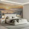 Golden Glow Winter Forest Mural 1