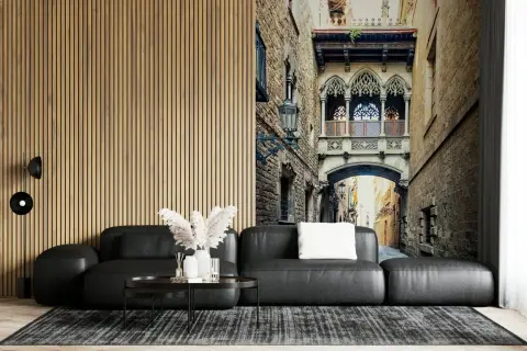 Historic European Archway Street Wall Mural