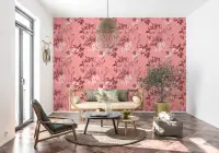 Elegant Pink Botanical Rose Blossom Wallpaper