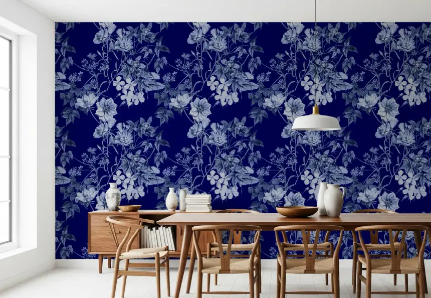 Midnight Flower Prints Wallpaper