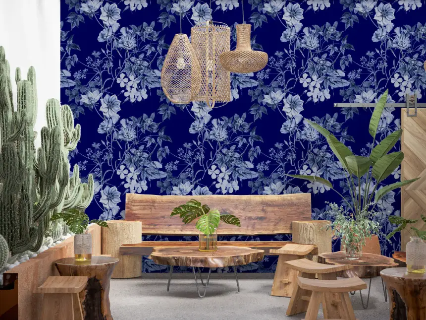 Midnight Flower Prints Wallpaper