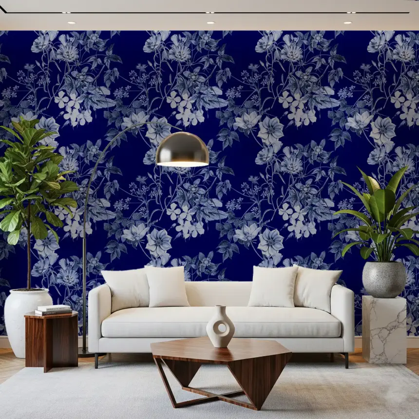 Midnight Flower Prints Wallpaper