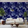 Elegant Indigo Botanical Floral Pattern Wallpaper 4