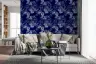 Elegant Indigo Botanical Floral Pattern Wallpaper 5