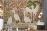 Pink Forest Egrets Botanical Wall Mural 3