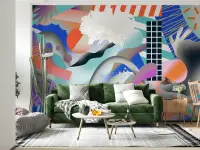 Dynamic Pop Art Abstract Geometric Shapes Wallpaper