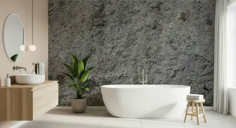 Deep Charcoal Rough Stone Texture Wallpaper