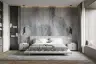 Textured Grey Abstract Cloud Wall Mural 5