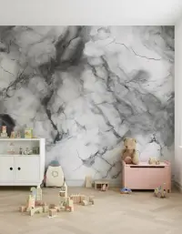 Dramatic Grey Marble Wall Mural