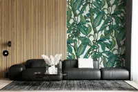 Tropical Teal and Green Foliage Wall Mural