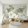 Animated World Map Animals Kids' Wall Mural 3