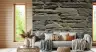 Rustic Charcoal Fieldstone Wall Mural 2