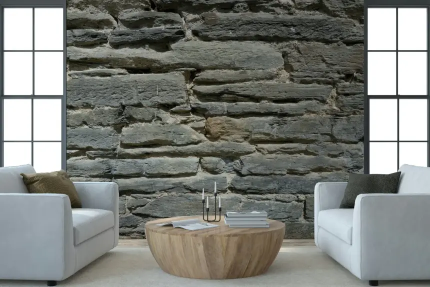 Grey Stone Layers Wall Mural -2566575