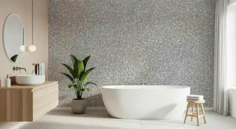 Modern Grey Terrazzo Pattern Wall Mural
