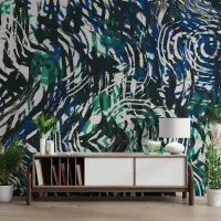 Abstract Brushstroke Swirls Wall Mural