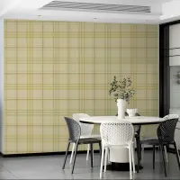 Muted Beige Plaid Check Wallpaper