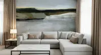 Misty Horizon Abstract Landscape Wall Mural
