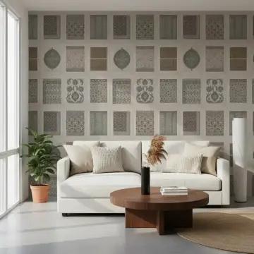 Mughal Heritage Pattern Grid Wall Mural