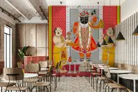 Vibrant Shrinathji Pichwai Devotional Wall Mural