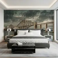 Dramatic Forth Rail Bridge Panoramic Wall Mural