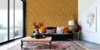 Delicate Wildflower Golden Wallpaper
