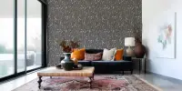 Subtle Botanical Silhouette Grey Wallpaper