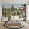 Playful Horses in Mountain Meadow Kids Wall Mural 3
