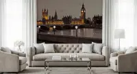 Iconic London Houses of Parliament Night View Wall Mural