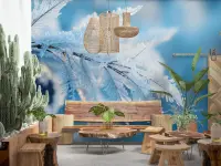 Frosted Winter Branches Wall Mural