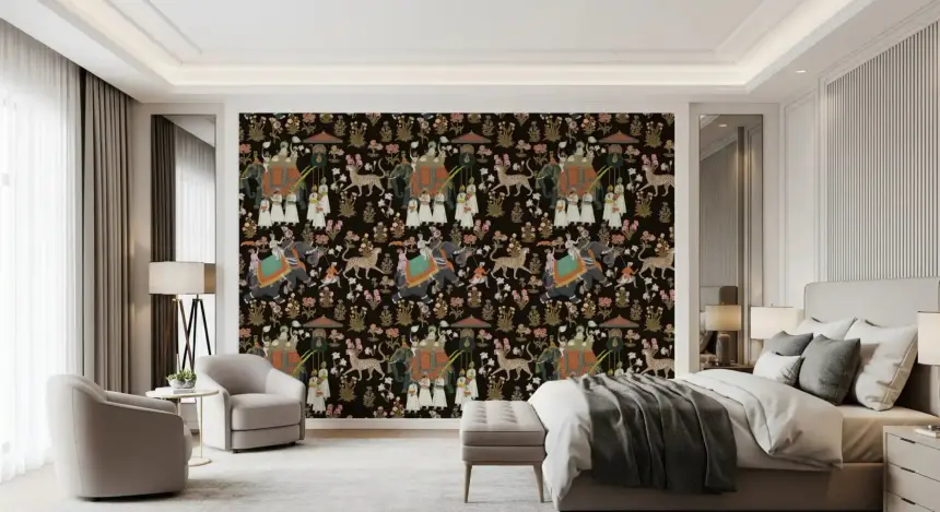 Indian Palace Procession Wall Mural