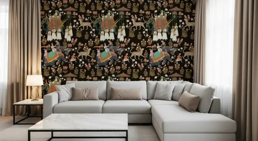 Indian Palace Procession Wall Mural