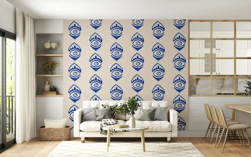 Indigo Eye Motif Wallpaper -2963149