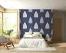 Indigo Stylized Leaf Pattern Wallpaper for Bedrooms 2