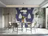 Indigo Stylized Leaf Pattern Wallpaper for Bedrooms 1