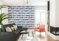 Abstract Indigo Watercolor Wave Pattern Wallpaper
